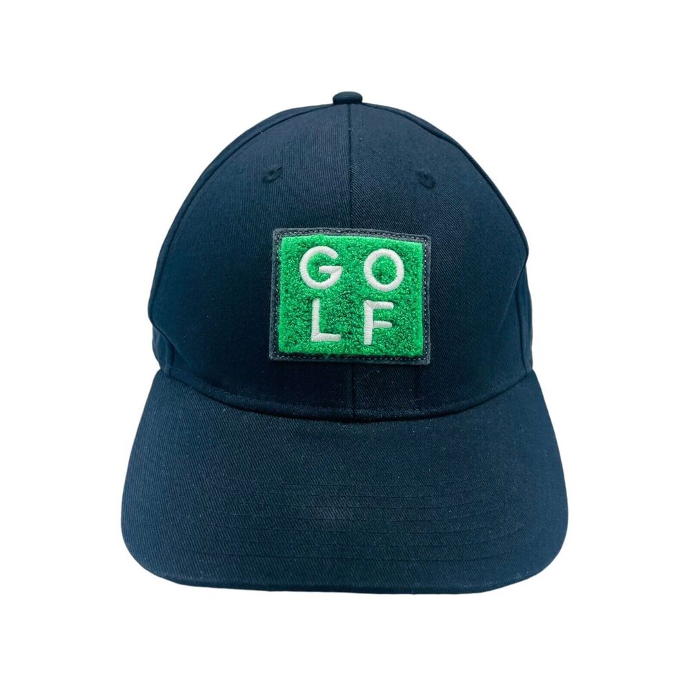 Adidas Golf Turf Chenille Patch Hat Cap Black Snapback Adjustable Mens OSFM